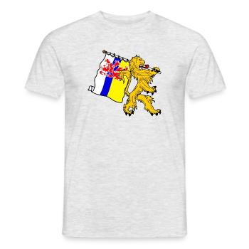 Lion with flag Limburg the limburg flag - Men's T-Shirt - heather grey - Front - AI Model Male 178 dark (178cm)