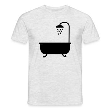 Bad mit Dusche Sanitäranlagen - Männer T-Shirt - Grau meliert - Vorne - AI Model Male 178 dark (178cm)