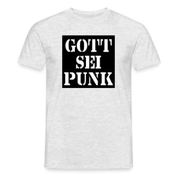 Gott sei Punk - Männer T-Shirt - Grau meliert - Vorne - AI Model Male 178 dark (178cm)