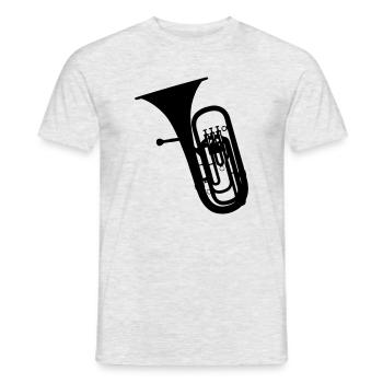 Instrument à vent tuba - T-shirt homme - gris chiné - Devant - AI Model Male 178 dark (178cm)