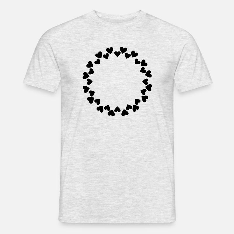 Hearts circle large small double circle - Men's T-Shirt - heather grey