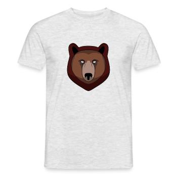Bear Head Design - Men's T-Shirt - heather grey - Front - AI Model Male 178 dark (178cm)