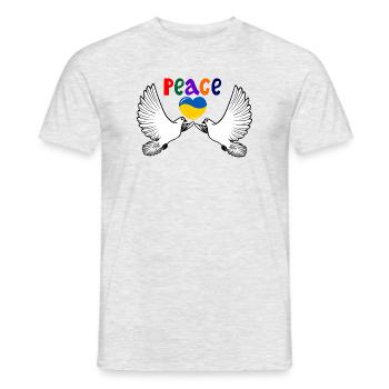 Herz frieden ukraine tauben farben Frieden - Männer T-Shirt - Grau meliert - Vorne - AI Model Male 178 dark (178cm)