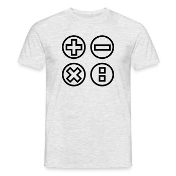 Logo mit vier Emblemen berechnen Schattenbild - Männer T-Shirt - Grau meliert - Vorne - AI Model Male 178 dark (178cm)