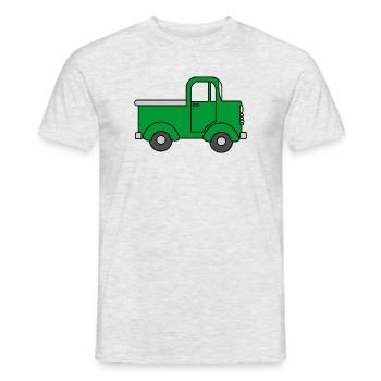 Cheerful truck green, toy car - Men's T-Shirt - heather grey - Front - AI Model Male 178 dark (178cm)