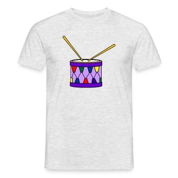 Décoration de tambour de couleur violette v - T-shirt homme - gris chiné - Devant - AI Model Male 178 dark (178cm)
