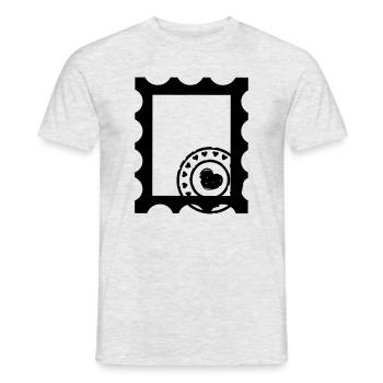Stamp contour with stamp with hearts - Men's T-Shirt - heather grey - Front - AI Model Male 178 dark (178cm)