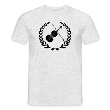 Violin logo for in laurel wreath - Men's T-Shirt - heather grey - Front - AI Model Male 178 dark (178cm)
