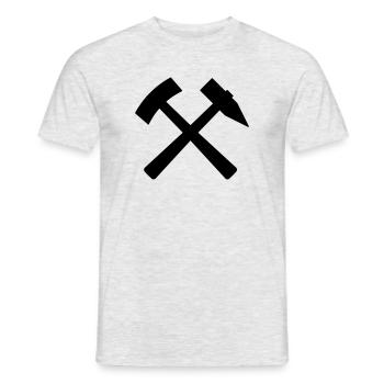 Enseigne du mineur Mallet fer Erzgebirge - T-shirt homme - gris chiné - Devant - AI Model Male 178 dark (178cm)