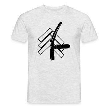 Logo-Pflastersteine und Straßenhammer - Männer T-Shirt - Grau meliert - Vorne - AI Model Male 178 dark (178cm)