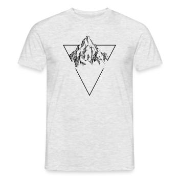 Mountain sketch - Men's T-Shirt - heather grey - Front - AI Model Male 178 dark (178cm)