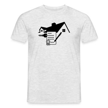 Sign house contract 1 - Men's T-Shirt - heather grey - Front - AI Model Male 178 dark (178cm)
