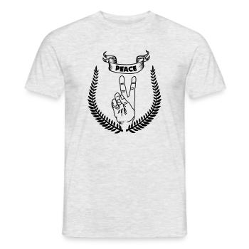 Handgeste Frieden FRIEDEN 2 - Männer T-Shirt - Grau meliert - Vorne - AI Model Male 178 dark (178cm)