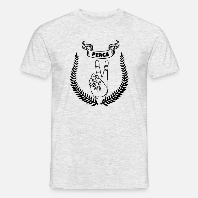 Handgeste Frieden FRIEDEN 2 - Männer T-Shirt - Grau meliert