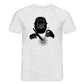 Welder welding - Men's T-Shirt - heather grey - Front - AI Model Male 178 dark (178cm)