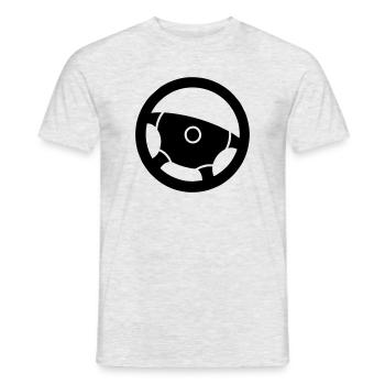 Auto Lenkrad Fahrlehrer - Männer T-Shirt - Grau meliert - Vorne - AI Model Male 178 dark (178cm)