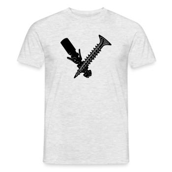 Screw and plug - Men's T-Shirt - heather grey - Front - AI Model Male 178 dark (178cm)