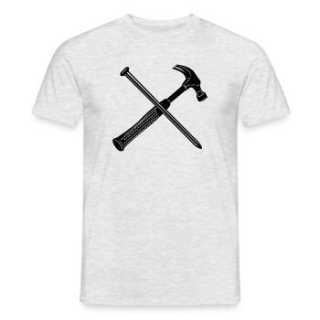 Hammer und Nagel - Männer T-Shirt - Grau meliert - Vorne - AI Model Male 178 dark (178cm)