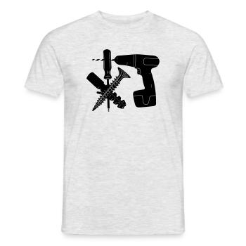 Screw and plug drill - Men's T-Shirt - heather grey - Front - AI Model Male 178 dark (178cm)