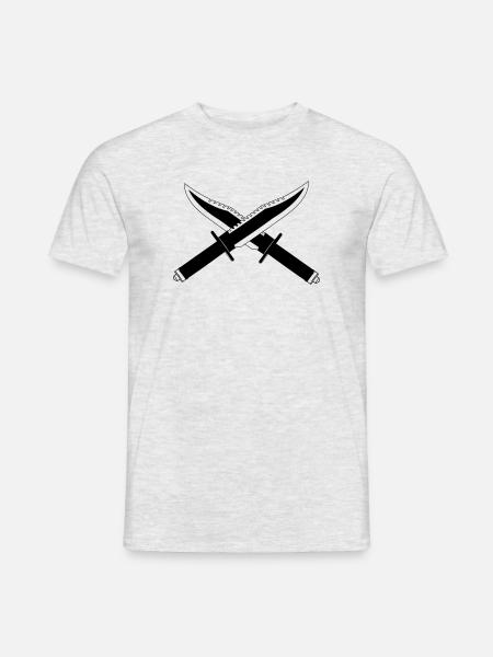 Two knives crossed standing - Men's T-Shirt - heather grey