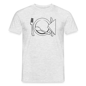 Cutlery plate napkin - Men's T-Shirt - heather grey - Front - AI Model Male 178 dark (178cm)