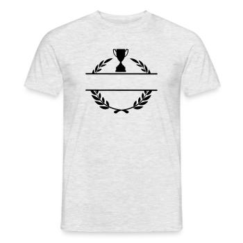 Lauwerkrans name banner with cup - Men's T-Shirt - heather grey - Front - AI Model Male 178 dark (178cm)