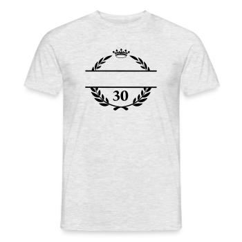 Lauwerkrans name banner with number 30 - Men's T-Shirt - heather grey - Front - AI Model Male 178 dark (178cm)