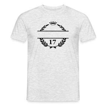 Lauwerkrans name banner with number 17 - Men's T-Shirt - heather grey - Front - AI Model Male 178 dark (178cm)