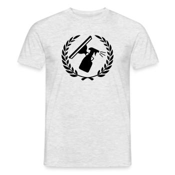 Logo lave-vitre avec couronne de laurier - T-shirt homme - gris chiné - Devant - AI Model Male 178 dark (178cm)
