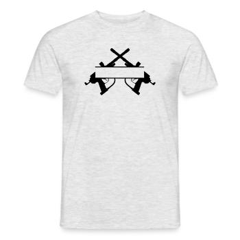 Deux pistolets de paintball croisés logo transparent - T-shirt homme - gris chiné - Devant - AI Model Male 178 dark (178cm)