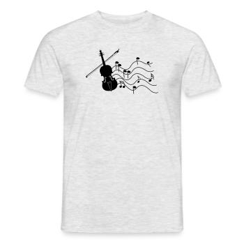 Violon avec notes de musique image d’ombre, - T-shirt homme - gris chiné - Devant - AI Model Male 178 dark (178cm)