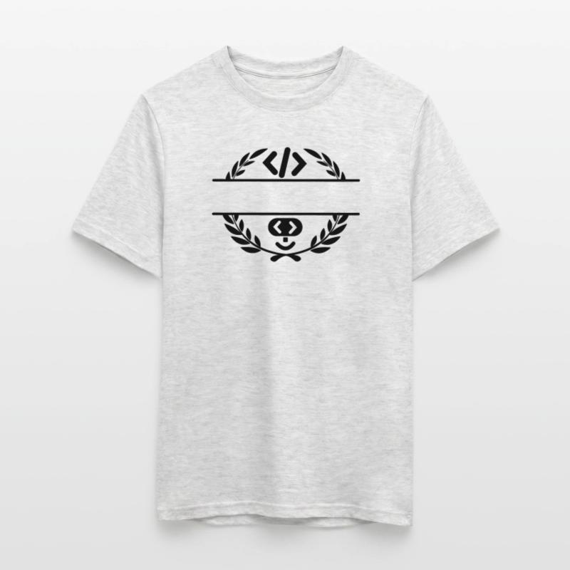 Code-Logo und Code-Smiley im Lorbeerkranz Männer T-Shirt