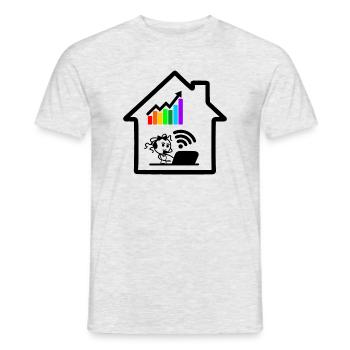 Colored chart girl woman on laptop in house - Men's T-Shirt - heather grey - Front - AI Model Male 178 dark (178cm)