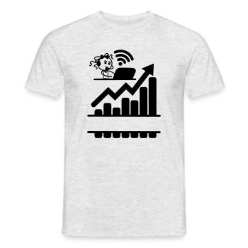 Better results graph girl woman on laptop - Men's T-Shirt - heather grey - Front - AI Model Male 178 dark (178cm)
