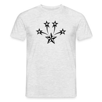 Star with four radiating stars above it - Men's T-Shirt - heather grey - Front - AI Model Male 178 dark (178cm)