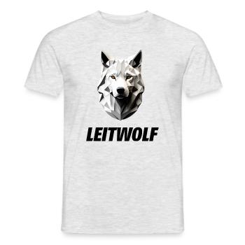 weißer Kopf vom Leitwolf - Männer T-Shirt - Grau meliert - Vorne - AI Model Male 178 dark (178cm)