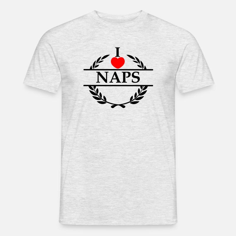 Ich liebe Nickerchen - Männer T-Shirt - Grau meliert