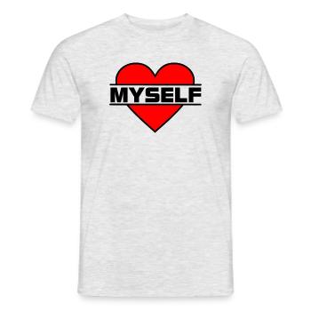 Herz, ich liebe mich selbst - Männer T-Shirt - Grau meliert - Vorne - AI Model Male 178 dark (178cm)