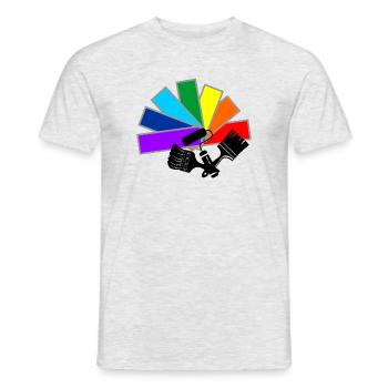 Deck de ventilateur de couleur avec pinceaux d’ombre et logo de rouleau - T-shirt homme - gris chiné - Devant - AI Model Male 178 dark (178cm)