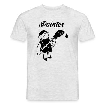 Paint as a paint pot and cap with large brush - Men's T-Shirt - heather grey - Front - AI Model Male 178 dark (178cm)