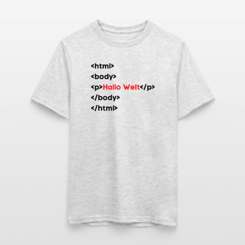 Hallo Welt HTML – Lustiges Programmierer & Coding  Männer T-Shirt