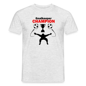 Torwart oder Torwart Schattenfigur Champion - Männer T-Shirt - Grau meliert - Vorne - AI Model Male 178 dark (178cm)