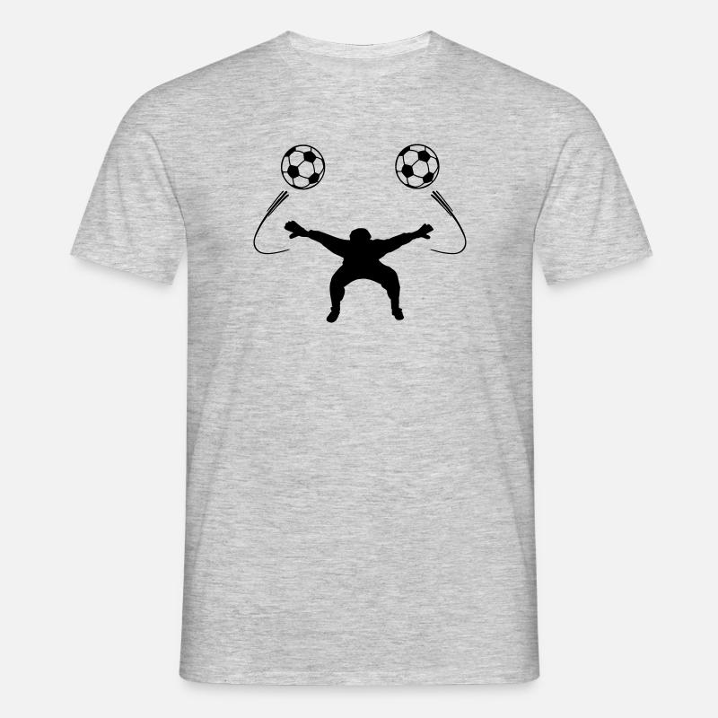 Torwart oder Torwartschattenfigur - Männer T-Shirt - Grau meliert