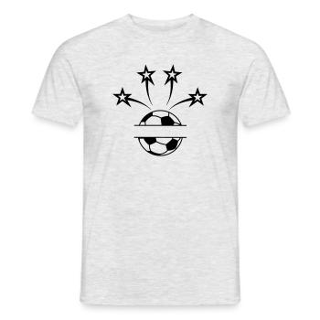 Football with four stars and a recess - Men's T-Shirt - heather grey - Front - AI Model Male 178 dark (178cm)
