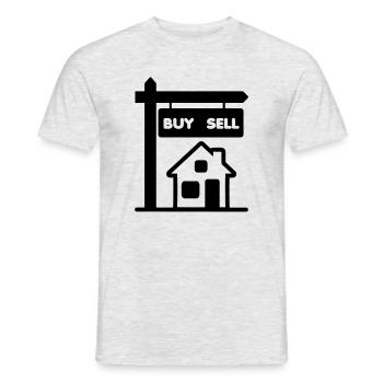 Acheter vente logo courtier - T-shirt homme - gris chiné - Devant - AI Model Male 178 dark (178cm)