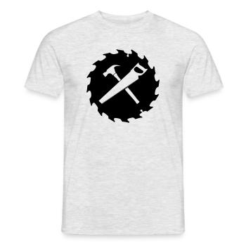 Transparenter geschnittener Sägeblattschreiner - Männer T-Shirt - Grau meliert - Vorne - AI Model Male 178 dark (178cm)