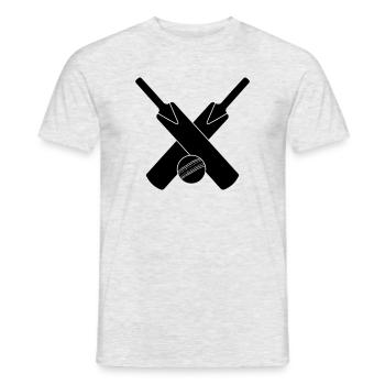 Cricket logo with bat and ball - Men's T-Shirt - heather grey - Front - AI Model Male 178 dark (178cm)