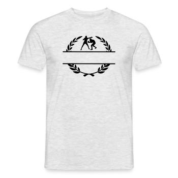 Boxer im Kampf im Lorbeerkranz - Männer T-Shirt - Grau meliert - Vorne - AI Model Male 178 dark (178cm)