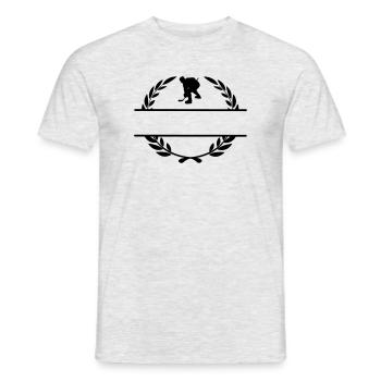 Eishockeyspieler im Lorbeerkranz - Männer T-Shirt - Grau meliert - Vorne - AI Model Male 178 dark (178cm)
