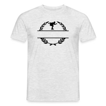 Skater im Lorbeerkranz - Männer T-Shirt - Grau meliert - Vorne - AI Model Male 178 dark (178cm)
